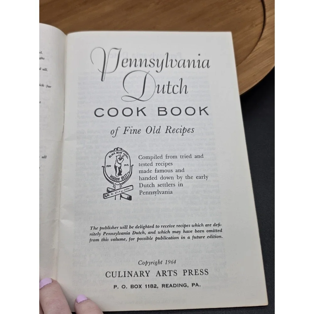 Vintage Pennsylvania Dutch Cookbook Fine Old Recipes Settlers PA 1960‎